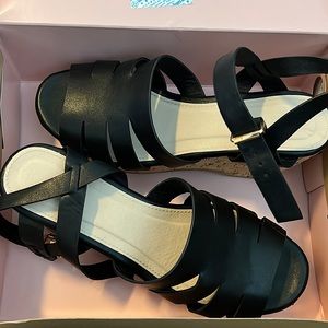 NEW - NEVER WORN Black Wedge Heels